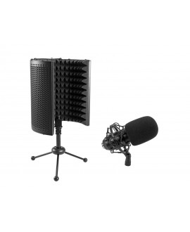 Omnitronic Set MIC CM-78MK2 Large Diaphragm Condenser Mic + AS-04 Desk Microphone Absorber System Large Diaphragm Microphones