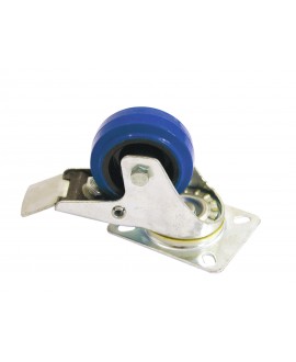 Roadinger Swivel Castor 80mm blue with brake Case building