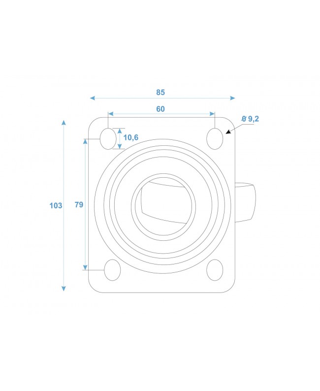 Roadinger Ruota girevole 100mm RUOTA BLU blu chiaro Costruzione Flightcase