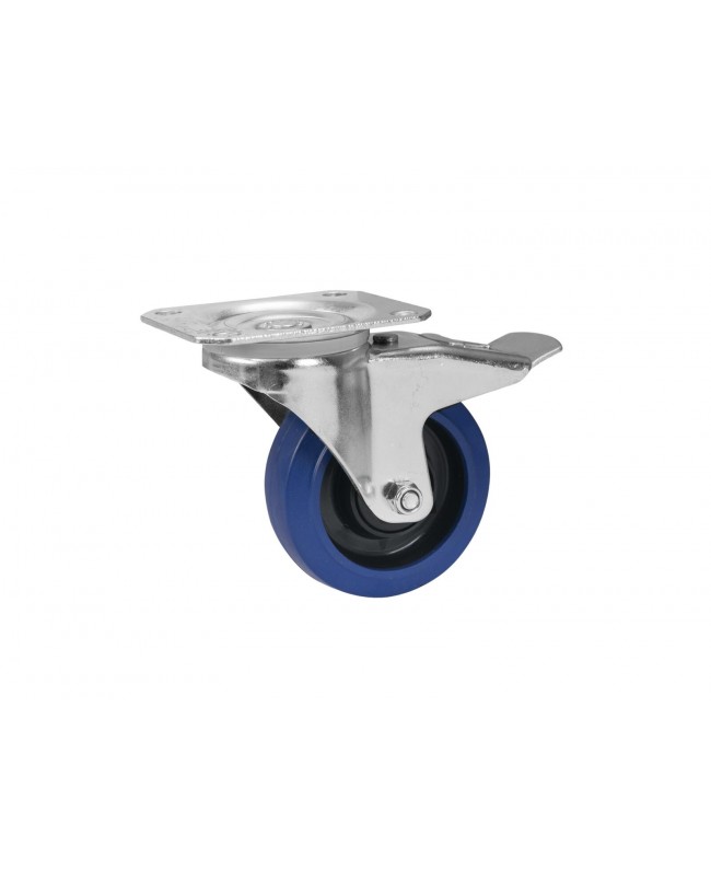 Roadinger Ruota girevole RD-100B 100 mm blu con freno Costruzione custodia