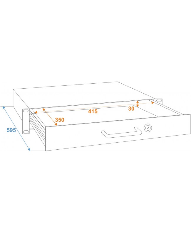 Omnitronic Rack Drawer with lock 1U Drawer
