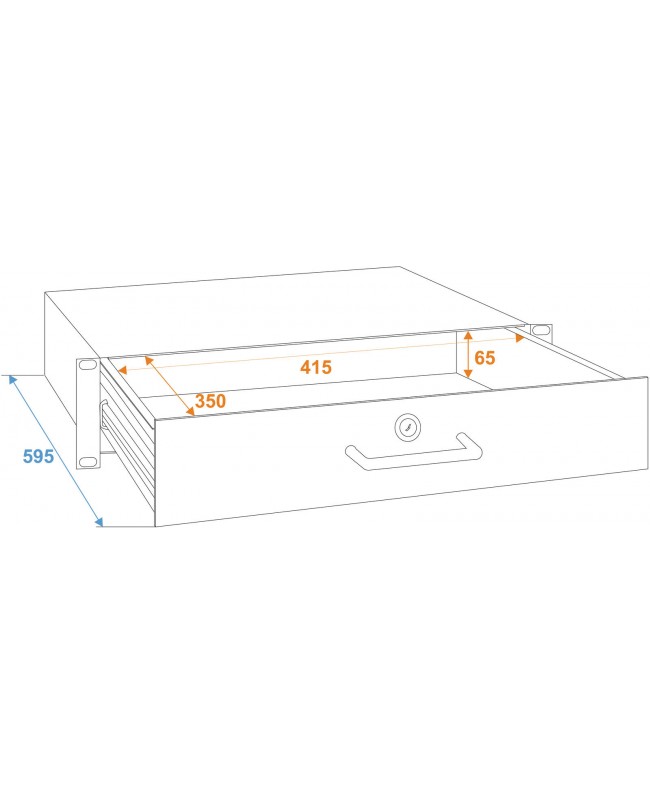 Omnitronic Cassetto rack con serratura 2U Cassetti