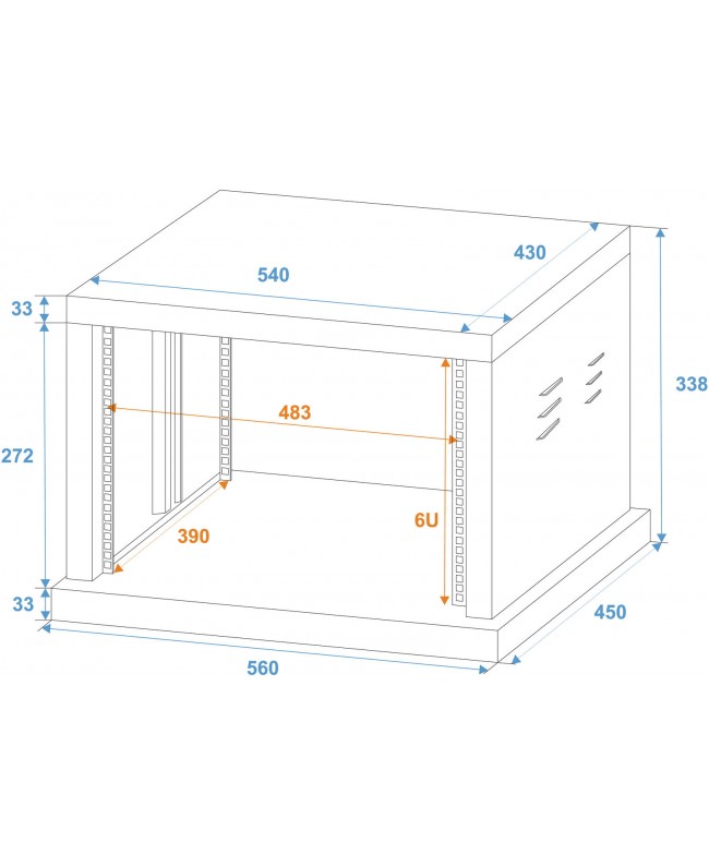 Roadinger Steel Rack SR-19, 6U 19" Racks