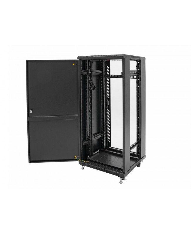 Roadinger SSC-24 Stahlschrank mit Glastür 24HE 19" Rack