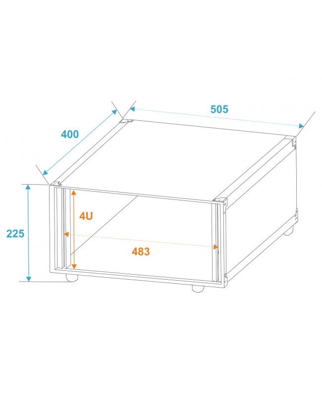 Roadinger Effektrack Studio 4HE 19" Rack
