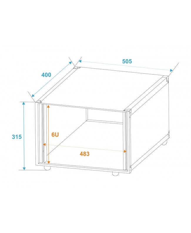 Roadinger Effect Rack Studio 6U 19" Racks
