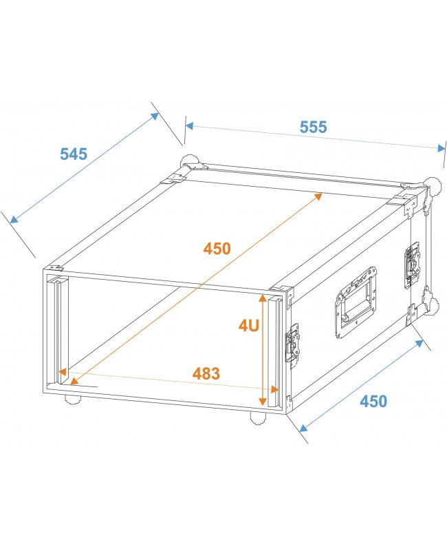 Roadinger Rack PRO 4U 45cm 19" Racks