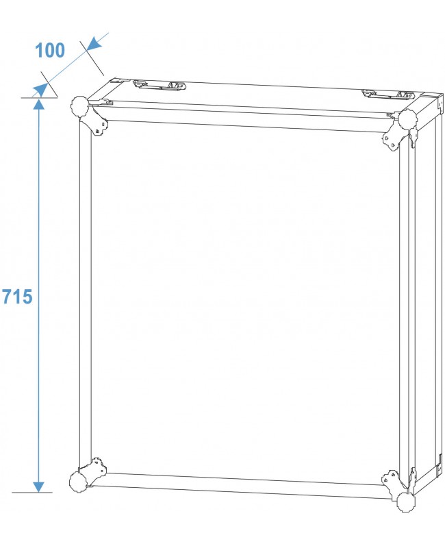 Roadinger Rack PRO 15HE 45cm mit Rollen 19" Rack