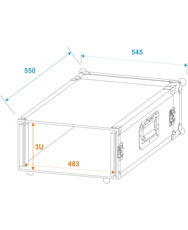 Roadinger Amplificatore Rack PR-1, 3U, profondità 47 cm Rack 19"