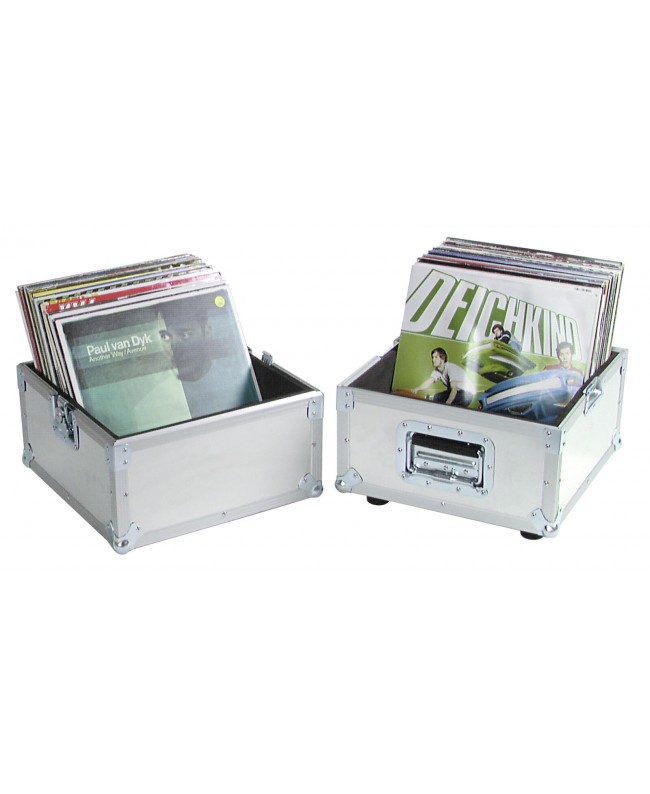 Roadinger Custodia per dischi PRO ALU 50/50, liscia, 100LPs Custodie vari