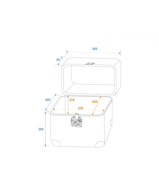 Roadinger Platten-Case ALU 75/25, abgerundet, acryl Verschiedene Cases
