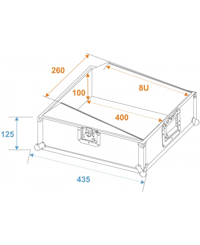 Roadinger Miscelatore Case Road MCR-10 inclinato, bk Custodie per mixer