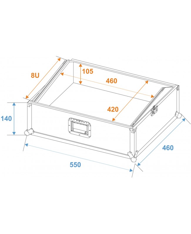 Roadinger Mixer Case Pro MCB-19, sloping, bk, 8U Mixer Cases