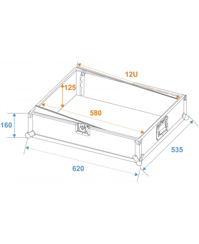 Roadinger Mixer Case Pro MCV-19, variable, black, 12U Mixer Cases