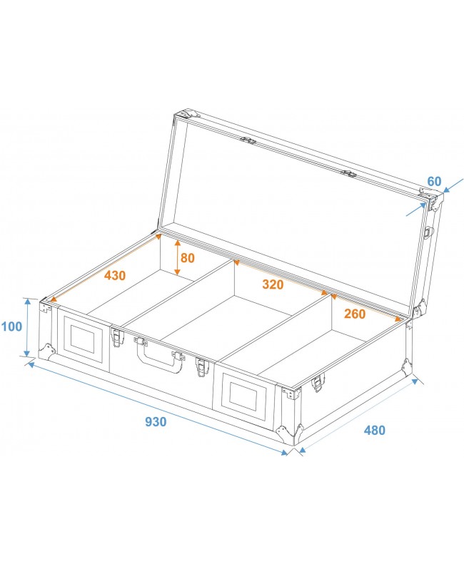 Roadinger Console universale DIGI-1 2xCD/1xM-12 bk Custodie per console