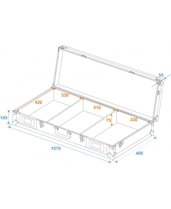 Roadinger Universal-Konsole DIGI-2 2xCD/1xM-12 sw Konsolen-Cases