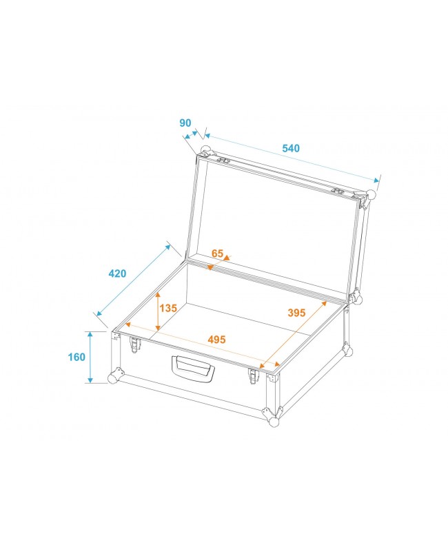 Roadinger Universal-Koffer-Case Tour Pro 54x42x25cm schwarz Verschiedene Cases