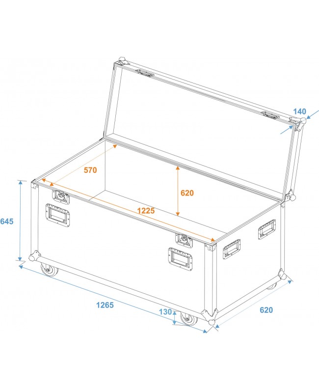 Roadinger Universal-Tour-Case 120cm mit Rollen Profi Verschiedene Cases