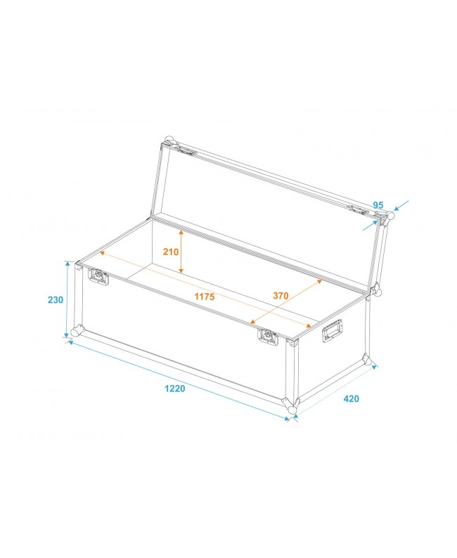 Roadinger Universal-Transport-Case 120x40x30cm Verschiedene Cases