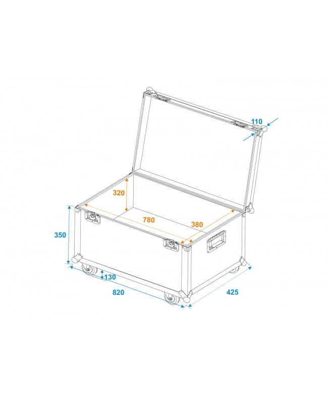 Roadinger Universal-Transport-Case 80x40cm mit Rollen Verschiedene Cases