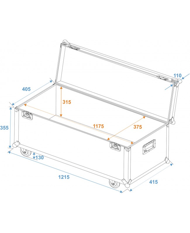 Roadinger Universal-Transport-Case 120x40cm mit Rollen Verschiedene Cases