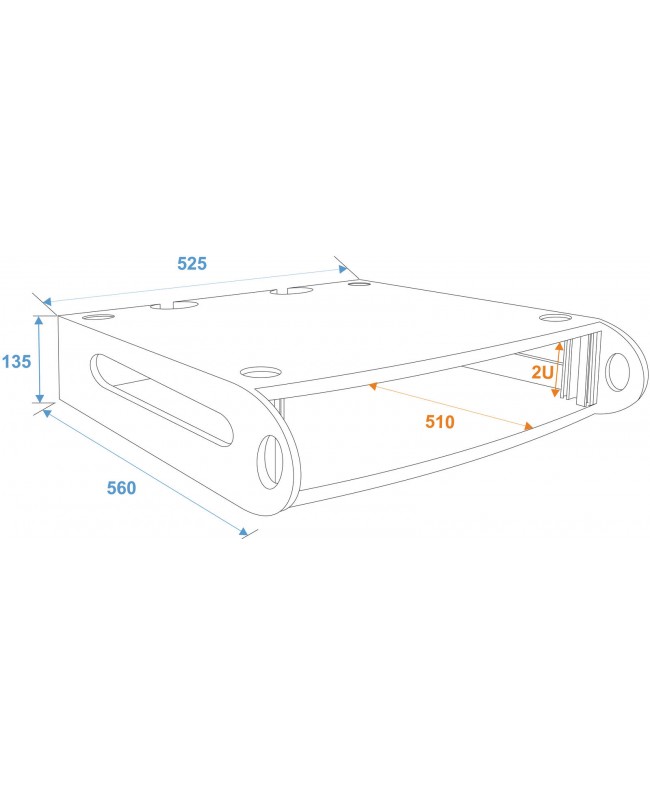 Roadinger Unità rack 2U Rack 19"