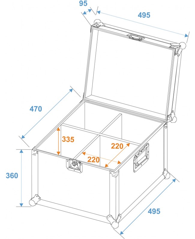 Roadinger Flightcase EP-56 4xPAR-56 Spot lang Scheinwerfer-Cases