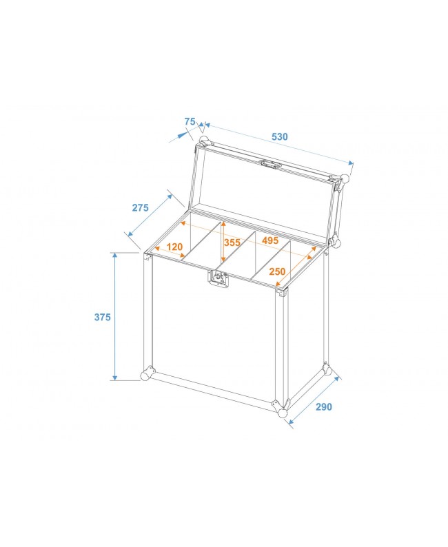 Roadinger Flightcase 4x SLS Größe M Scheinwerfer-Cases
