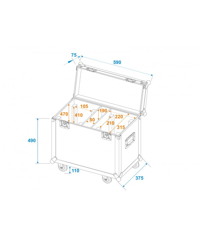 Roadinger Flightcase 2x TMH XB-280 Movinglight-Cases