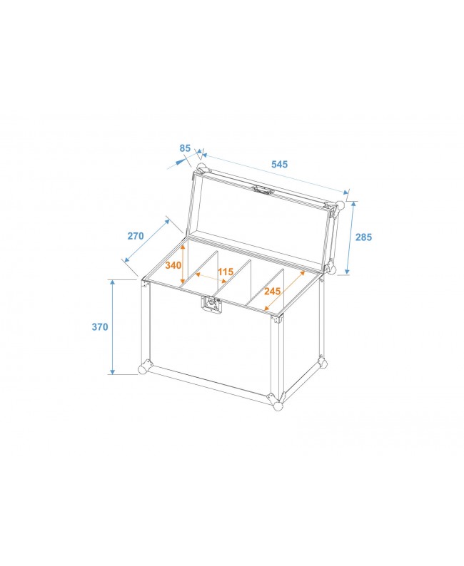 Roadinger Flightcase EC-SL4M 4x SLS taglia M Custodie per proiettori