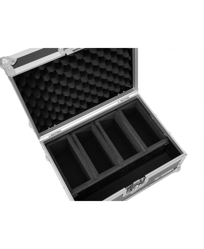 Roadinger Flightcase EC-4AC 4x Serie AKKU Flat Light Custodie per proiettori