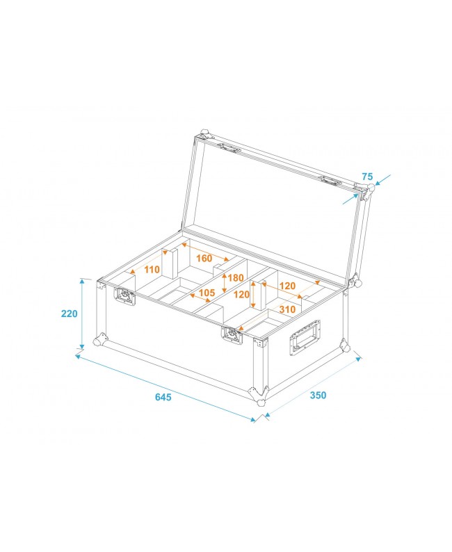 Roadinger Flightcase 2x THA-40 PC Scheinwerfer-Cases