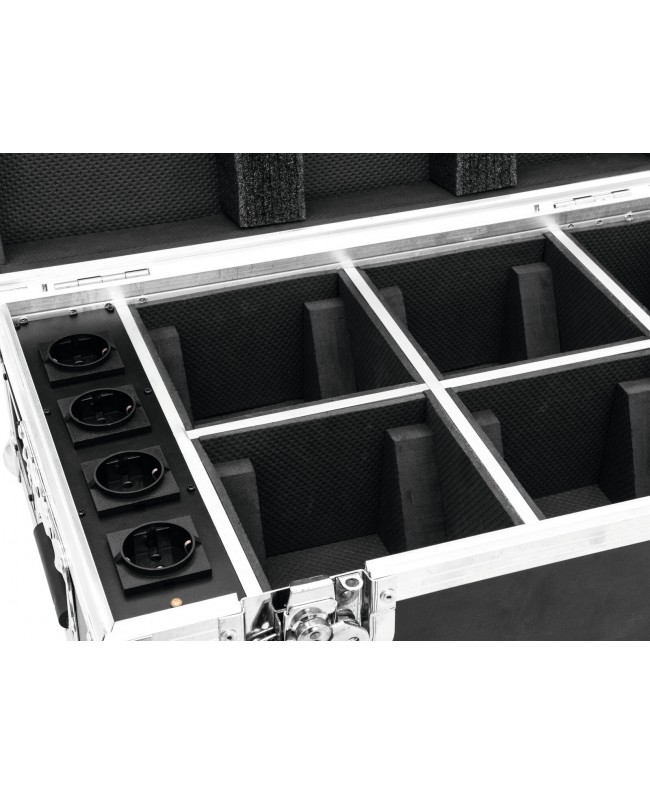 Roadinger Flightcase 4x AKKU TL-3 Trusslight QuickDMX con funzione di ricarica Custodie per proiettori
