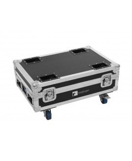 Roadinger Flightcase 4x AKKU BAR-6 Glow QCL Flex QuickDMX con funzione di ricarica Custodie per proiettori