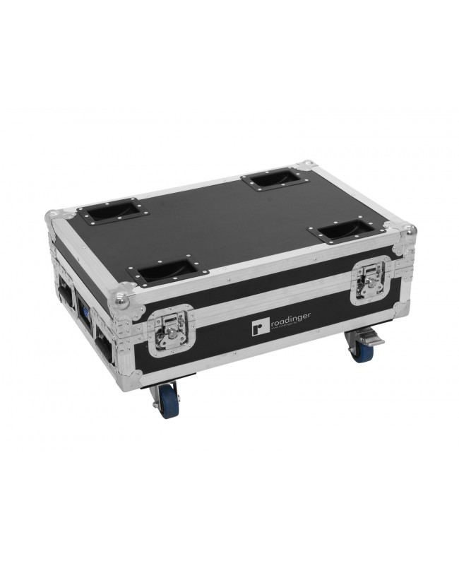 Roadinger Flightcase 4x AKKU BAR-6 Glow QCL Flex QuickDMX with charging function Cases for spotlights