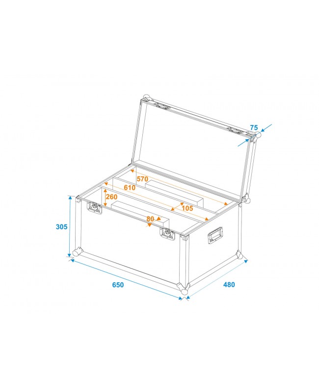 Roadinger Flightcase 2x LED PLL-360 Scheinwerfer-Cases