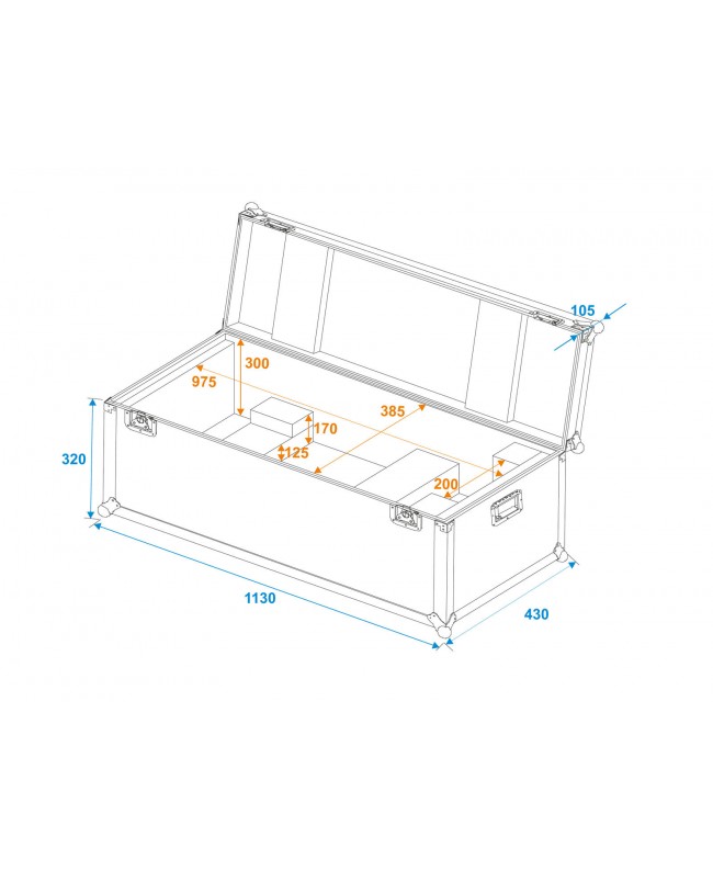 Roadinger Flightcase 1x LED SL-600 Cases for spotlights