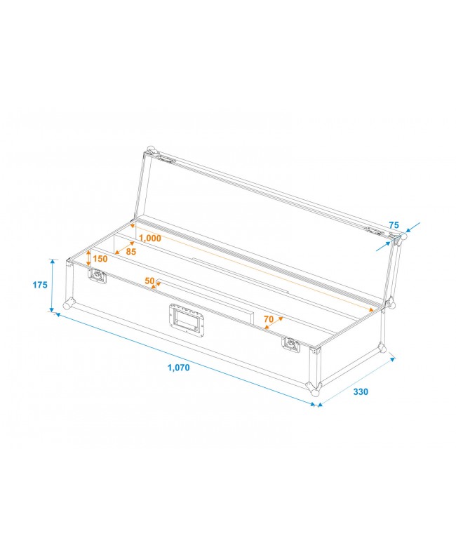 Roadinger Flightcase 2x LED STP-7 Cases for spotlights