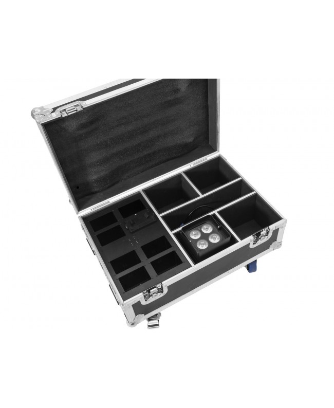 Roadinger Flightcase 4x AKKU IP UP-4 Plus HCL Spot WDMX mit Ladefunktion Scheinwerfer-Cases