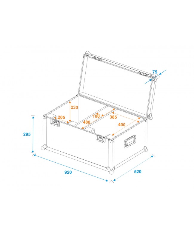 Roadinger Flightcase 2x LED THA-150F Theater-Spot Scheinwerfer-Cases