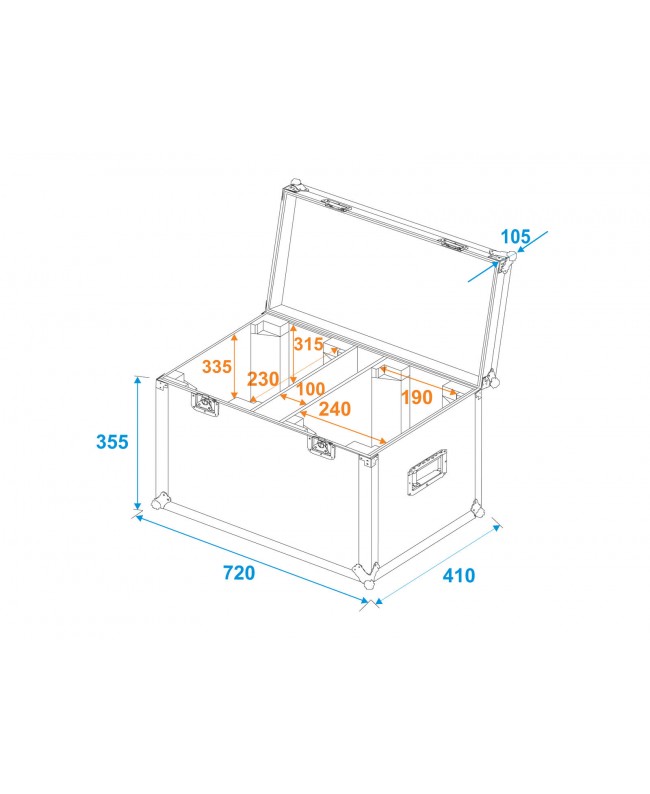 Roadinger Flightcase 2x LED TMH-X4 Custodie per proiettori