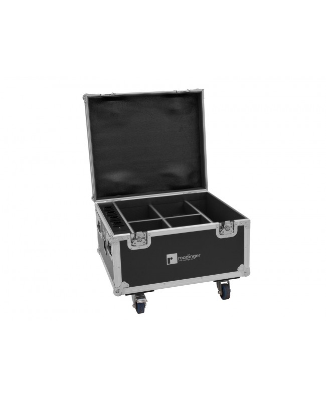 Roadinger Flightcase 4x AKKU IP PAR 7 QCL WDMX mit Ladefunktion Scheinwerfer-Cases