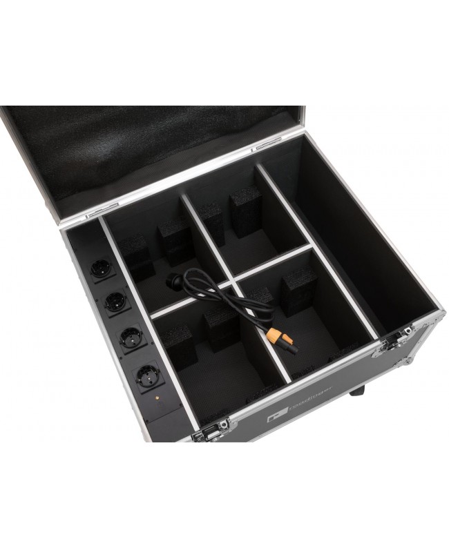 Roadinger Flightcase 4x AKKU IP PAR 7 QCL WDMX con funzione di ricarica Custodie per proiettori
