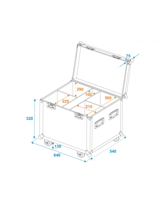 Roadinger Flightcase 4x LED IP PAR 7x8W QCL/7x9W SCL mit Rollen Scheinwerfer-Cases