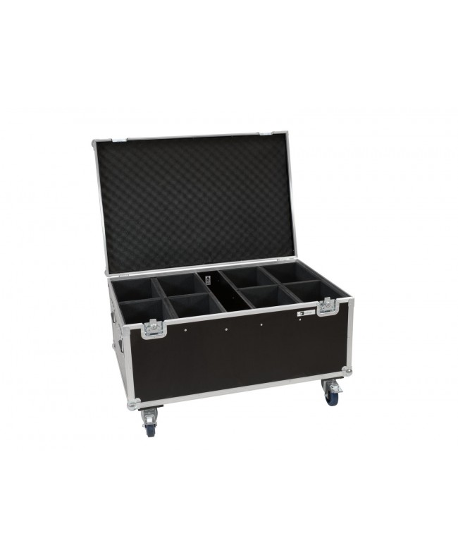 Roadinger Flightcase 8x LED IP PAR 12x8W QCL/12x9 SQL Spot with wheels Cases for spotlights