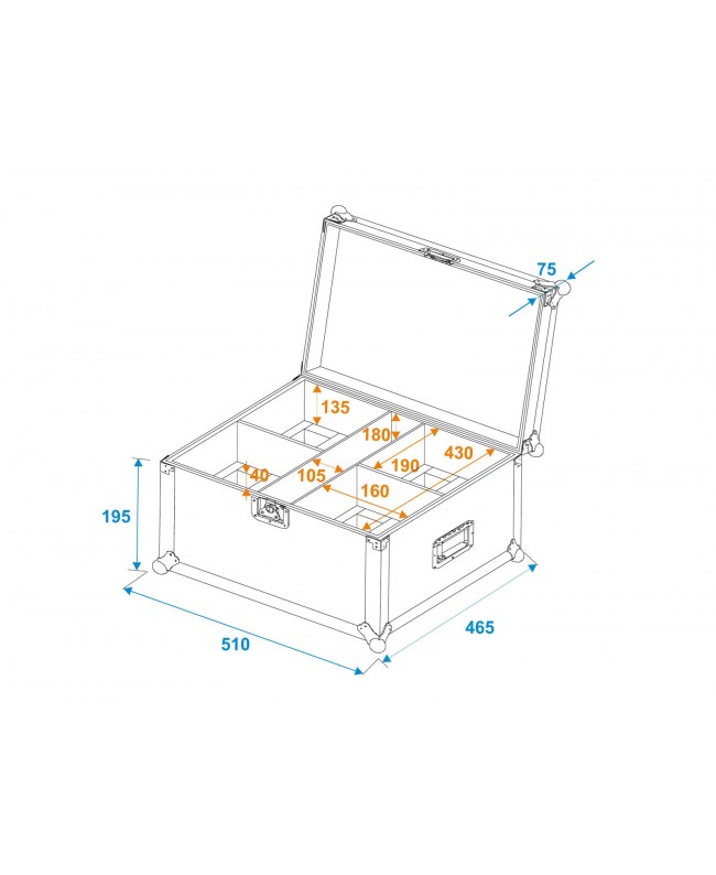 Roadinger Valigetta 4x THA-20PC Custodie per proiettori