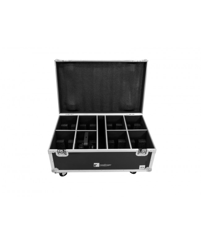 Roadinger Flightcase 8x LED IP PAR 7x10W RGBL Cases for spotlights
