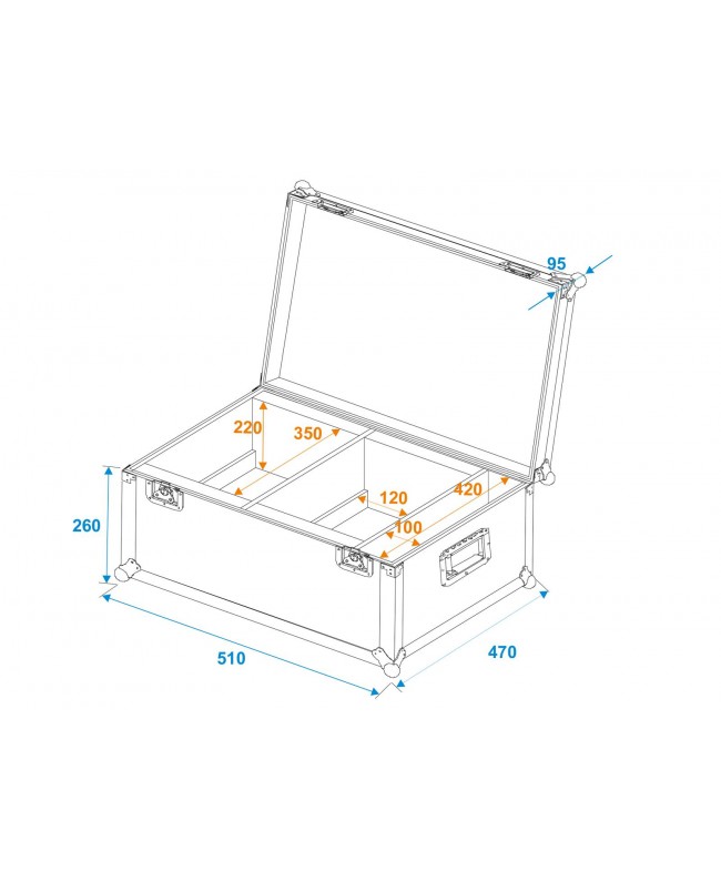 Roadinger Flightcase 2x LED PLL-384 Custodie per proiettori