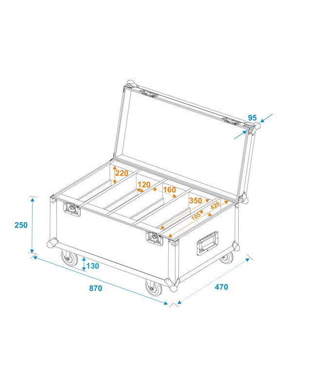 Roadinger Flightcase 4x LED PLL-384 Cases for spotlights