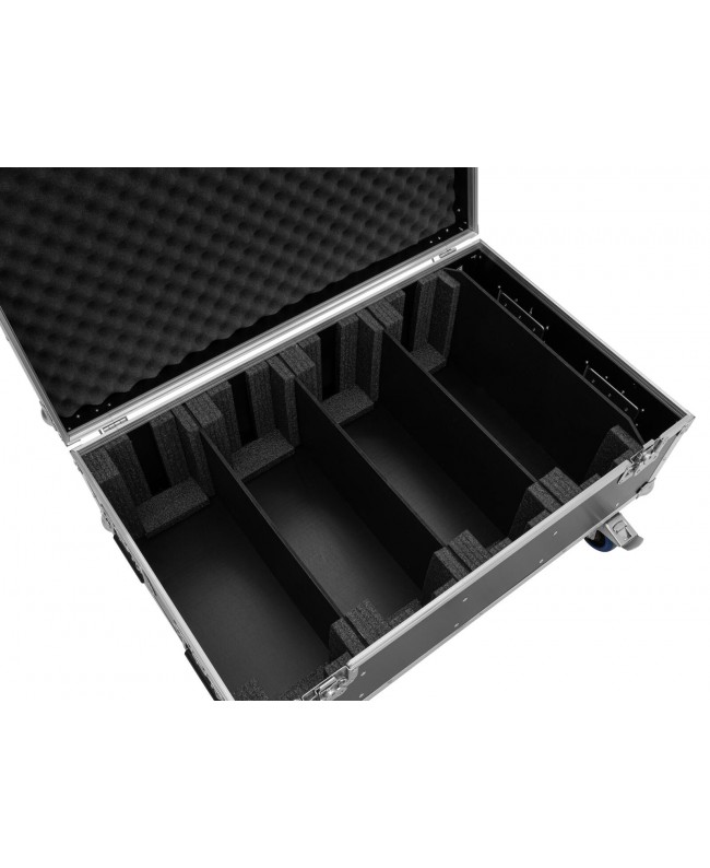 Roadinger Flightcase 4x LED PMB-4 COB QCL con ruote Custodie per proiettori